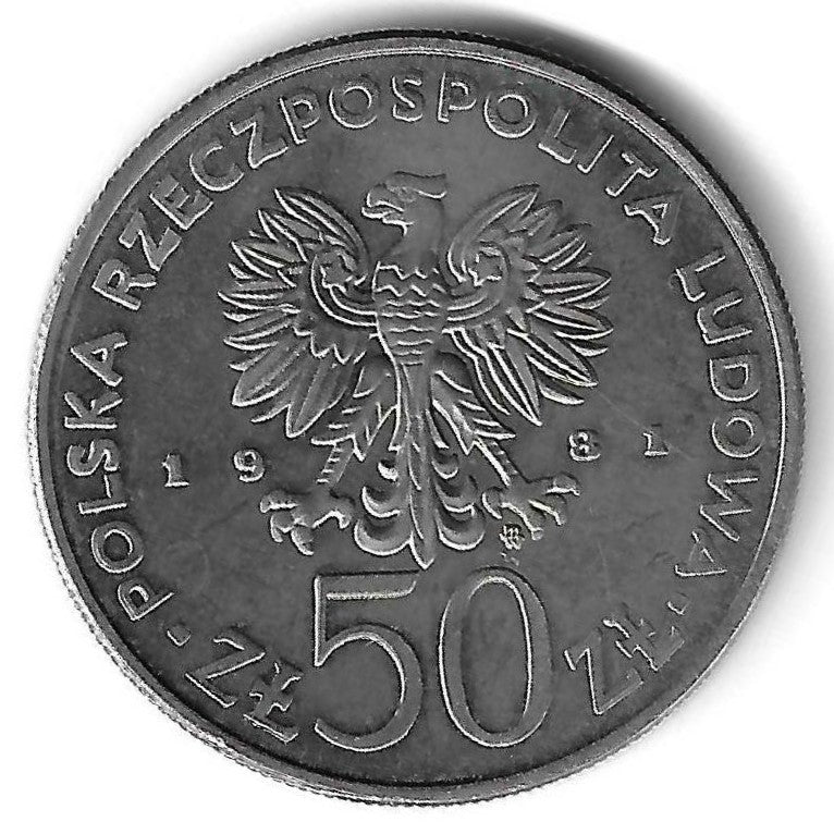 Polonia - 50 Zlotych 1981 (Km# 124) Bolestaw Smiaty