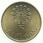 Portugal - 5$00 1988 (Km# 632)
