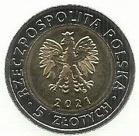 Polonia - 5 Zlotych 2021 (Km# ...) Gdansk