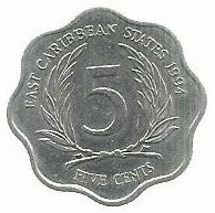 Este Caribean States - 5 Centimos 1994 (Km# 12)