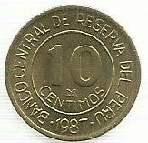 Peru - 10 Centimos 1987 (Km# 293)