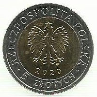 Polonia - 5 Zlotych 2020 (Km# ...) Palacio Branicki
