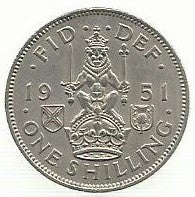Inglaterra - 1 Shilling 1951 (Km# 877)