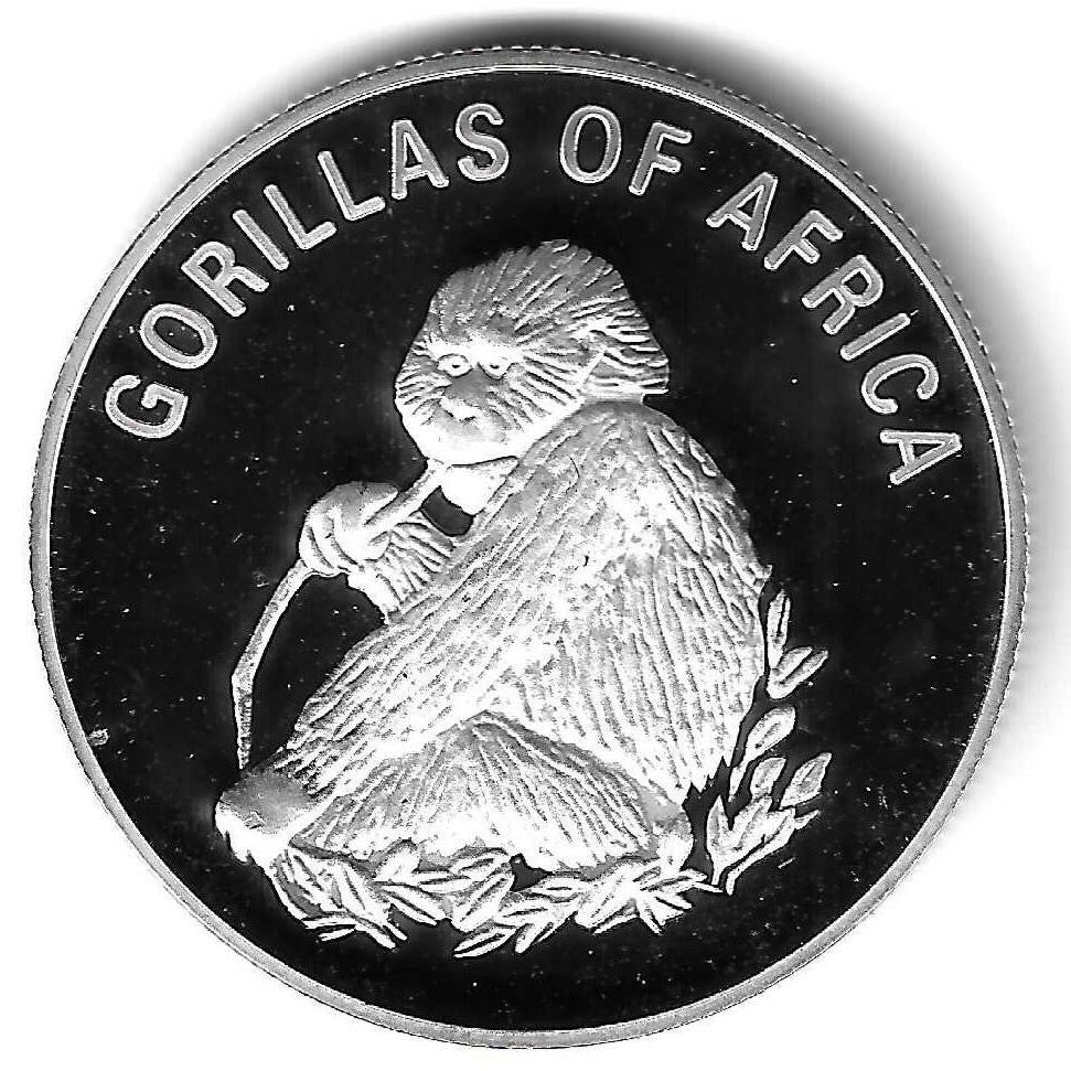 Uganda - 1000 Shillings 2003 (Km# 102) Gorila comer