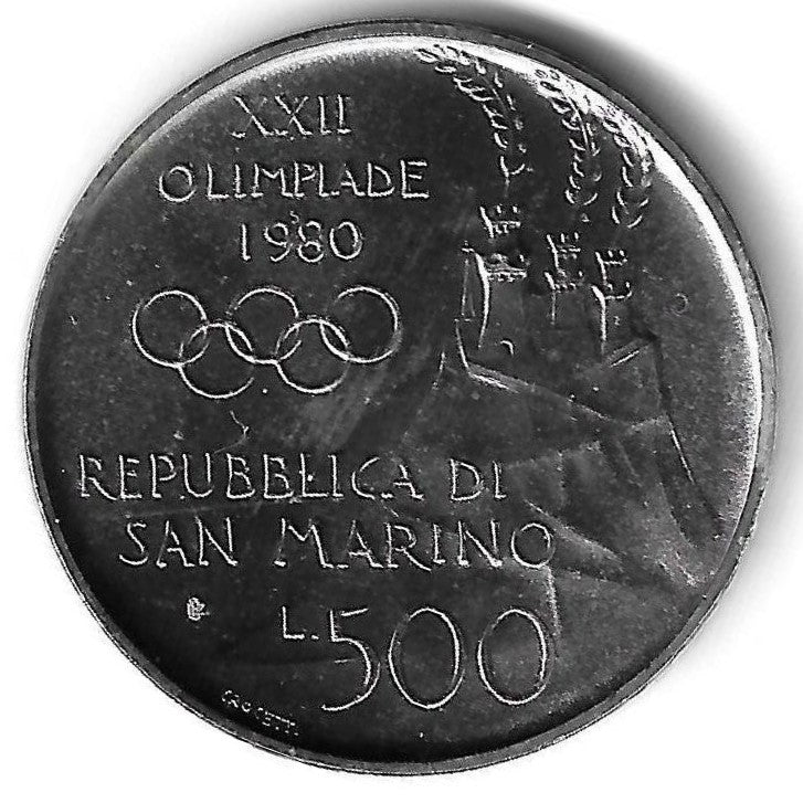 San Marino - 500 liras 1980 (Km# 110) Boxe