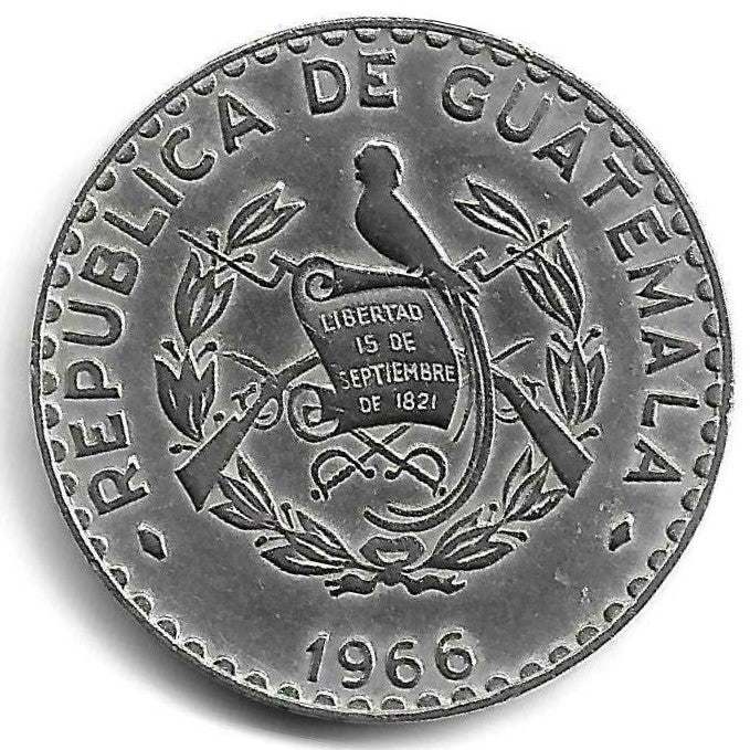 Guatemala - 25 Centavos 1966 (Km# 268)