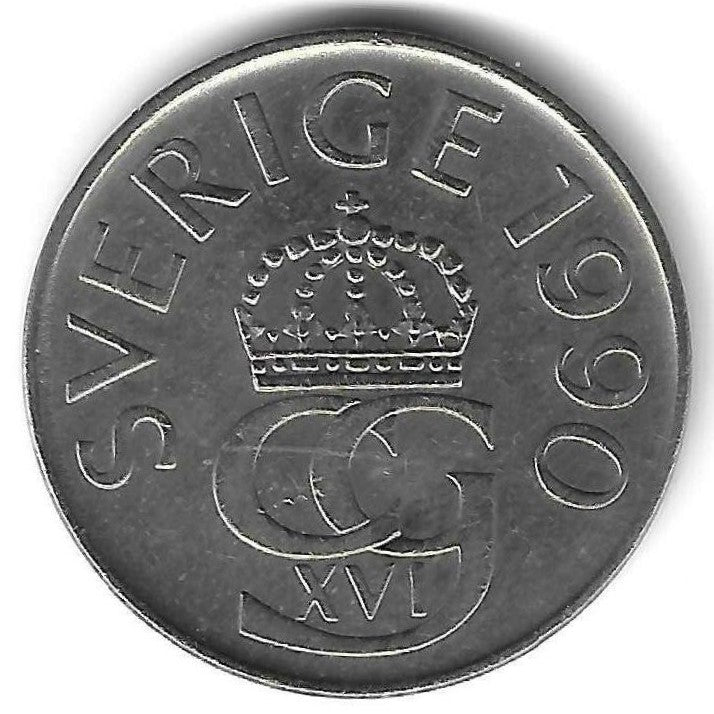 Suecia - 5 Kronor 1990 (Km# 853)