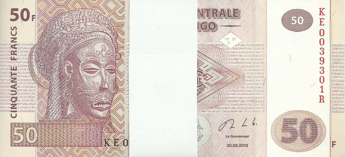 Congo R. Democratica - 100 Notas 50 Francos 2013 (# 97a)