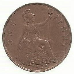 Inglaterra - 1 Penny 1929 (Km# 838)