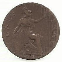 Inglaterra - 1/2 Penny 1902 (Km# 793)