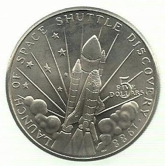 Ilhas Marshall - 5 Dolares 1988 (Km# 6) Space Shuttle