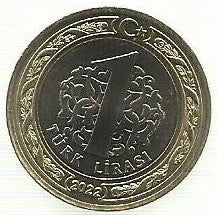 Turquia - 1 Lira 2022 (Km# ..) Ponte Canakkale