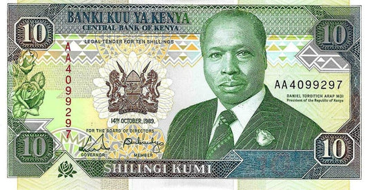 Quenia - 10 Shillings 1989 (# 24a)