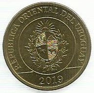 Uruguai - 2 Pesos 2019 (Km# 136) Carpincho