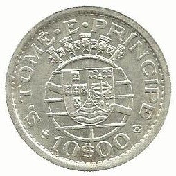 S. T. Principe - 10$00 1951 (Km# 14)