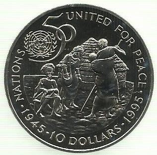 Namibia - 10 Dolares 1995 (Km# 9) Nacões Unidas