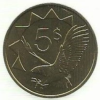 Namibia - 5 Dolares 1993 (Km# 5)