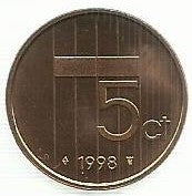 Holanda - 5 Centimos 1998 (Km# 202)