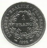 França - 1 Franco 1992 (Km# 1004.1)