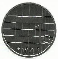 Holanda - 1 Gulden 1991 (Km# 205)