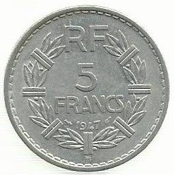 França - 5 Francos 1947 (Km# 888b.2)