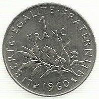 França - 1 Franco 1960 (Km# 925.1)