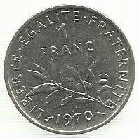 França - 1 Franco 1970 (Km# 925.1)