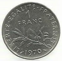 França - 1 Franco 1970 (Km# 925.1)