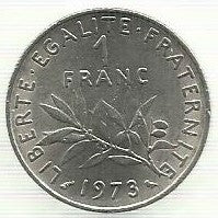 França - 1 Franco 1973 (Km# 925.1)