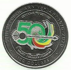 Guiana - 100 Dolares 2020 (Km# 62) 50 Anos República
