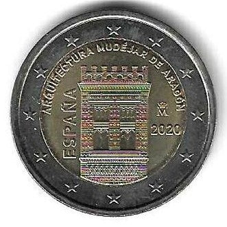 Espanha - 2 Euro 2024 (Km# ..) Arquitetura Aragon