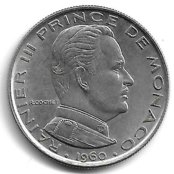 Monaco - 1 Franco 1960 (Km# 140)