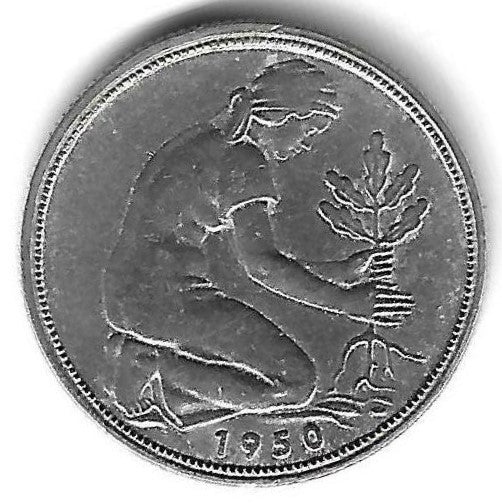 Alemanha - 50 Pfennig 1950 (J)(Km# 109)