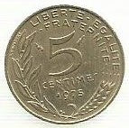 França - 5 Centimos 1975 (Km# 933)