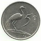 Africa-Sul - 5 Centimos 1977 (Km# 84)