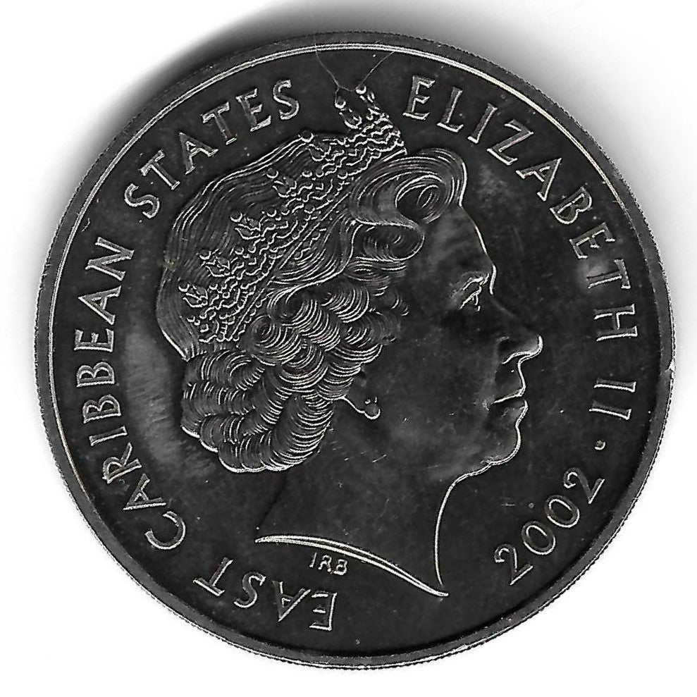 Este Caribean States - 1 Dolar 2002 (Km# 86) 50º Aniversario Rainha Isabel