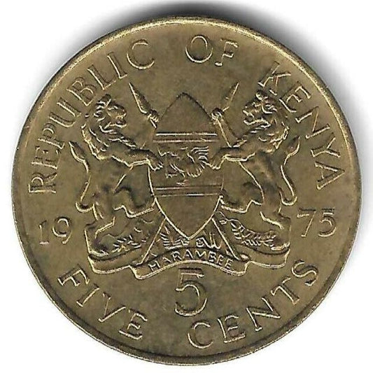 Quenia - 5 Centimos 1975 (Km# 10)