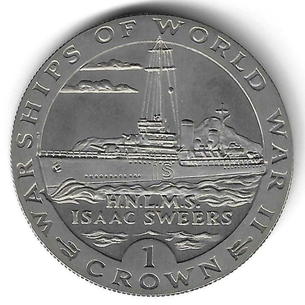 Gibraltar - 1 Crown 1993 (Km# 115) H.N.L.M.S. Isaac Sweers
