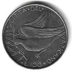 Vaticano - 100 Liras 1974 (Km# 122)