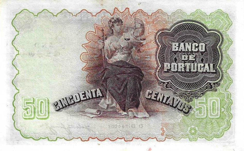 Portugal - 50 Centavos 1920 (# 52b)