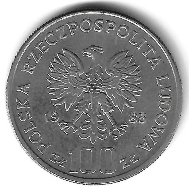 Polonia - 100 Zlotych 1985 (Km# 155) Przemystaw II