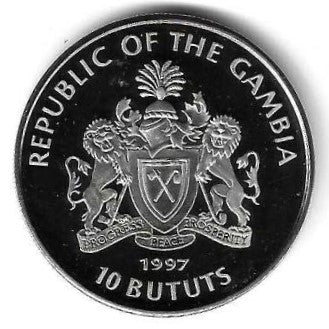 Gambia - 10 Bututs 1997 (Km# 64) Oceano
