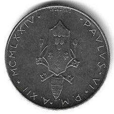 Vaticano - 100 Liras 1974 (Km# 122)