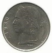 Belgica - 1 Franco 1980 (Km# 142)