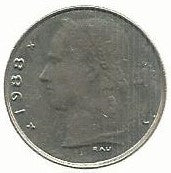 Belgica - 1 Franco 1988 (Km# 143)