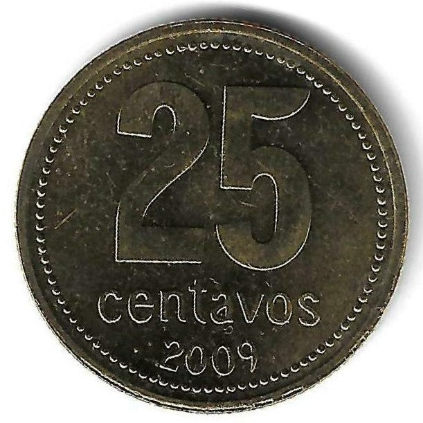 Argentina - 25 Centavos 2009 (Km# 110.1)