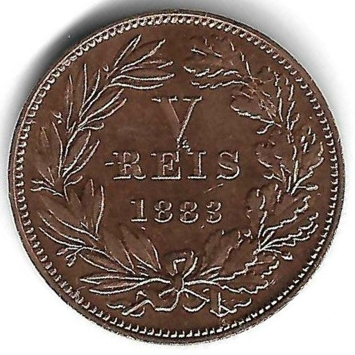 Portugal - V Reis 1883 (Km# 525)