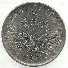 França - 5 Francos 1971 (Km# 926a.1)