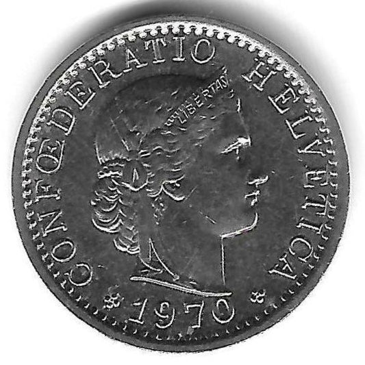 Suiça - 20 Rappen 1970 (Km#29a)