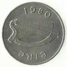 Irlanda - 10 Pence 1980 (Km# 23)